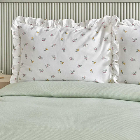Karaca Lidya Bettwäsche-Set aus 100 % Baumwolle, Einzelbett, Grün