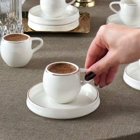Karaca Streamline Sunset 6-Piece Coffee Cup Set for 6 People, 100 ml