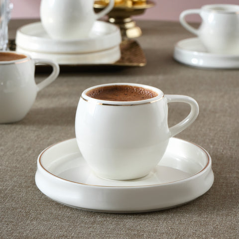 Karaca Streamline Sunset 6-Piece Coffee Cup Set for 6 People, 100 ml
