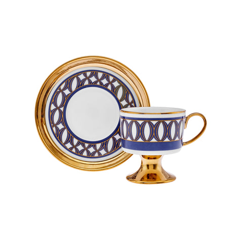 Karaca Hilal 4-Piece Porcelain Turkish Coffee Cup Set, 85 ml, Multi