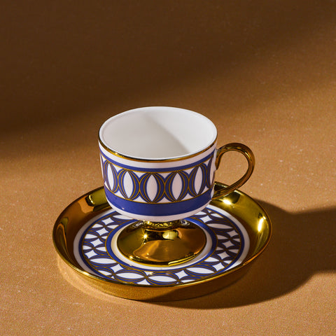 Karaca Hilal 4-Piece Porcelain Turkish Coffee Cup Set, 85 ml, Multi