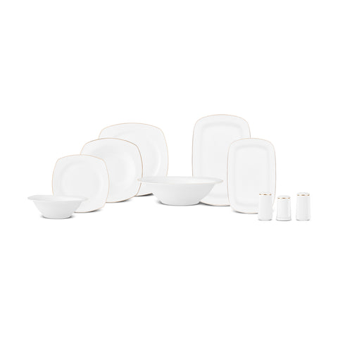 Karaca Timeless 59 Parça Porcelain Yarım Kare Yemek Takımı 12 Kişilik, Altın
 