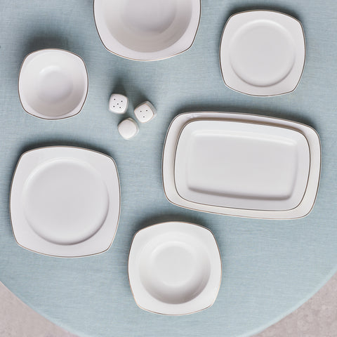 Karaca Timeless 59 Parça Porcelain Yarım Kare Yemek Takımı 12 Kişilik, Altın
 