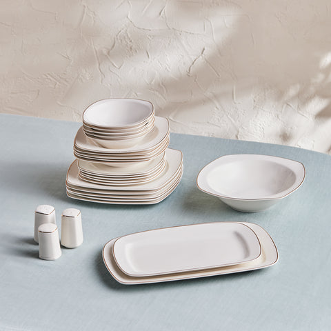 Karaca Timeless 59 Parça Porcelain Yarım Kare Yemek Takımı 12 Kişilik, Altın
 