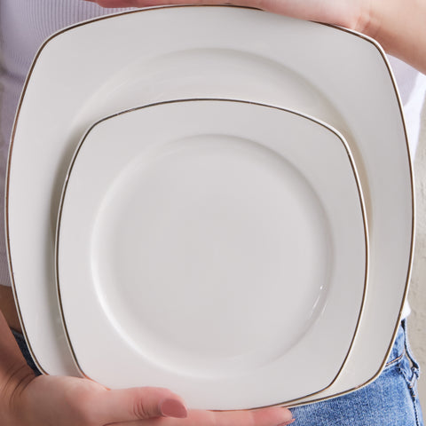 Karaca Timeless 59 Parça Porcelain Yarım Kare Yemek Takımı 12 Kişilik, Altın
 