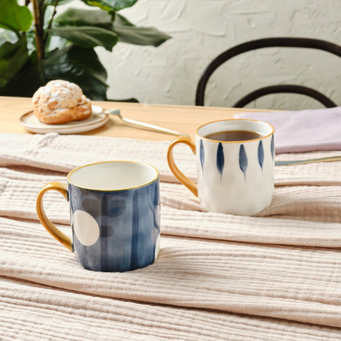 Karaca Canarie 2-Piece Stoneware Mug Set, 350ml, Multicolour
 