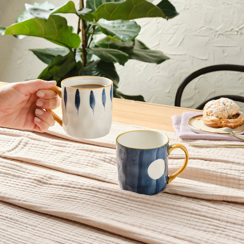 Karaca Canarie 2-Piece Stoneware Mug Set, 350ml, Multicolour
 