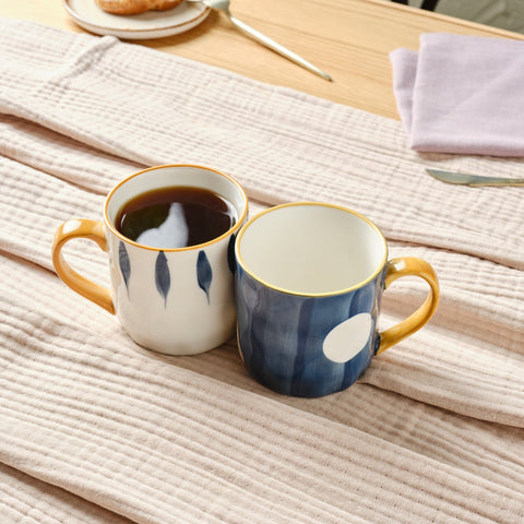 Karaca Canarie 2-Piece Stoneware Mug Set, 350ml, Multicolour
 
