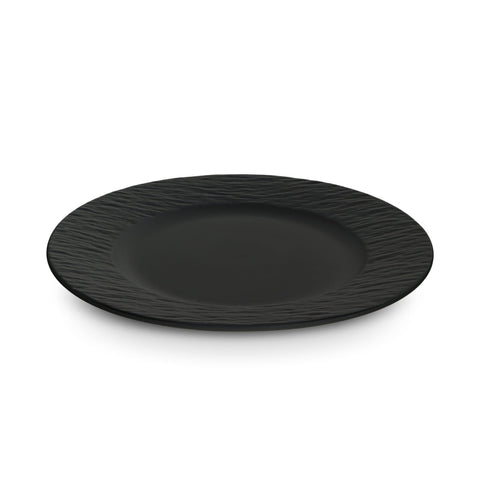 Karaca Solem Embossed 18-teiliges Steinzeug-Tafelservice für 6 Personen, Schwarz