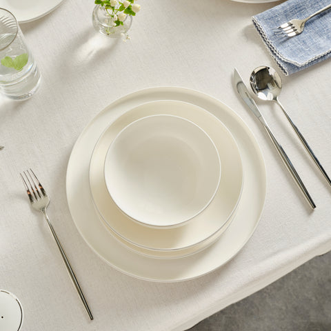 Karaca Red Carpet Collection Stream Bone Merope 53-teiliges 12-Personen Geschirrset Platin