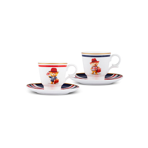 Karaca London 2 Kişilik 4 Parça Bone China Türk Kahvesi Fincan Takımı, 80 ml, Çok Renkli