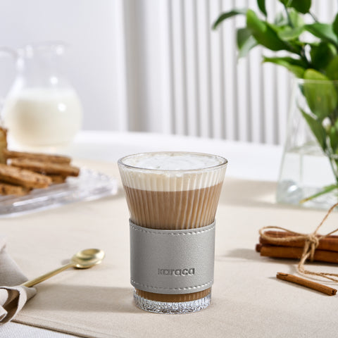Karaca Leather Cool Touch Latte Glass 210 ml Platinum
