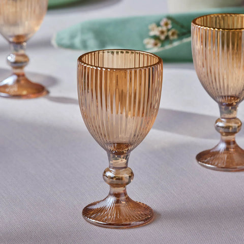 Karaca Rocco 6-Piece Coffee Glass Set, Amber, 60ML