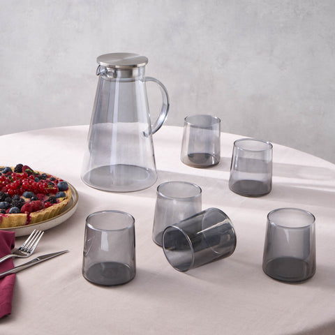 Karaca Serene 7 Piece Glass Set, Anthracite