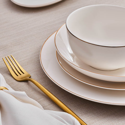 Karaca Elegance Bone Esbelto 53 Parça 12 Kişilik Yemek Takımı Gold