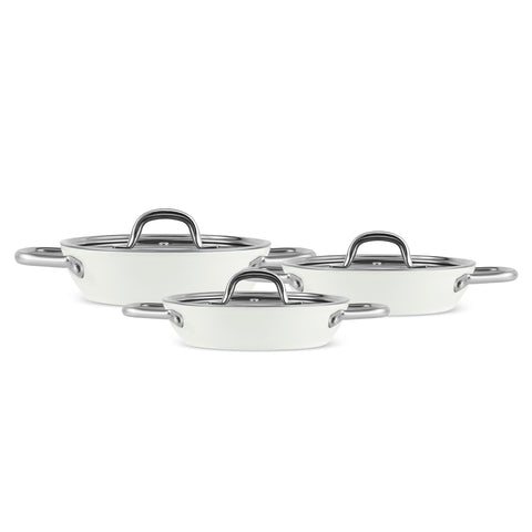 Karaca x Refika Swiss Crystal Creamy Metal 6-Piece Sahan Set Cream