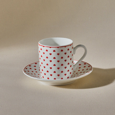 Karaca Sweet Love Coffee Cup Set for 2 Persons, 90 ml