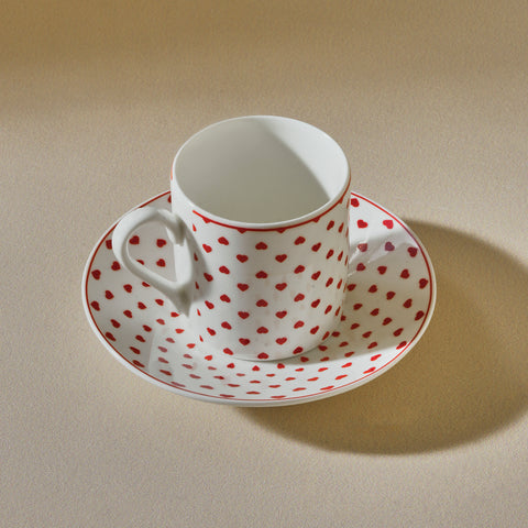Karaca Sweet Love Coffee Cup Set for 2 Persons, 90 ml