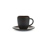 Karaca Earth Collection New Galactic 2-teiliges Espresso- und Türkischer-Kaffee-Set mit Reaktivglasur, 100 ml, Für eine Person, Schwarz