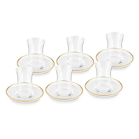 Karaca Juliet Gold Rand 6-Personen-Tee-Set