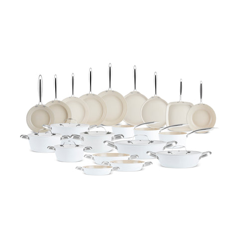 Karaca Swiss Crystal Almond Cream Saplı Wok Tava 28 cm 
