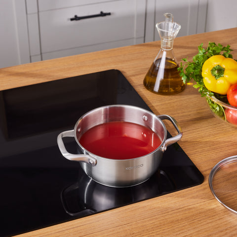 Karaca Elite Paslanmaz Çelik İndüksiyon Tencere & Kapak, 18 cm, Gümüş
 