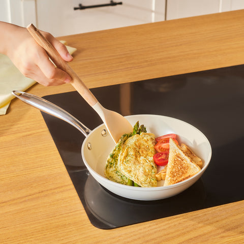Karaca Swiss Crystal Almond Cream Stainless Steel Handle Pan 22 cm
 