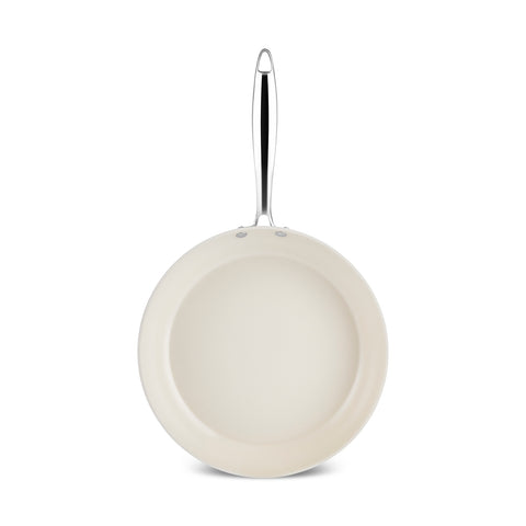 Karaca Swiss Crystal Almond Cream Stainless Steel Handle Pan 30 cm
 