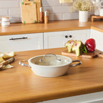 Karaca Swiss Crystal Almond Cream Handle Flat Casserole 26 cm
 