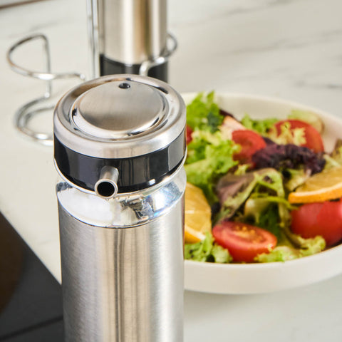 Karaca Stellum 3 Piece Glass Oil and Vinegar Bottle Set, Inox