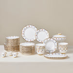 Karaca Royal Bone Diana 55-Piece 12-Person Tableware Set Gold