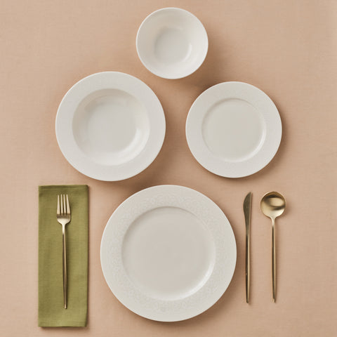 Karaca New Dome Dinnerware Set for 6 Persons, 24 Pieces, White

