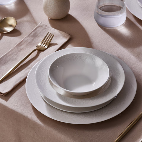Karaca New Dome Dinnerware Set for 6 Persons, 24 Pieces, White

