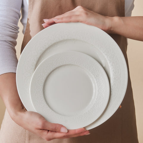 Karaca New Dome Dinnerware Set for 6 Persons, 24 Pieces, White

