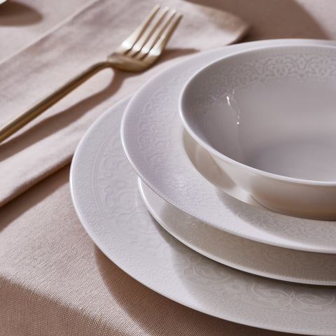 Karaca New Dome Dinnerware Set for 6 Persons, 24 Pieces, White

