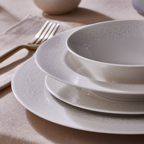 Karaca New Dome Dinnerware Set for 6 Persons, 24 Pieces, White

