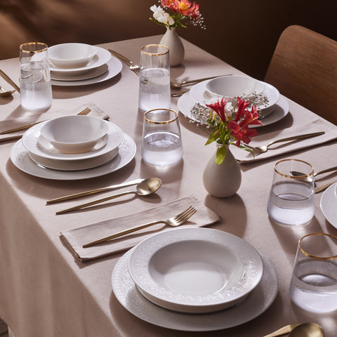Karaca New Dome Dinnerware Set for 6 Persons, 24 Pieces, White

