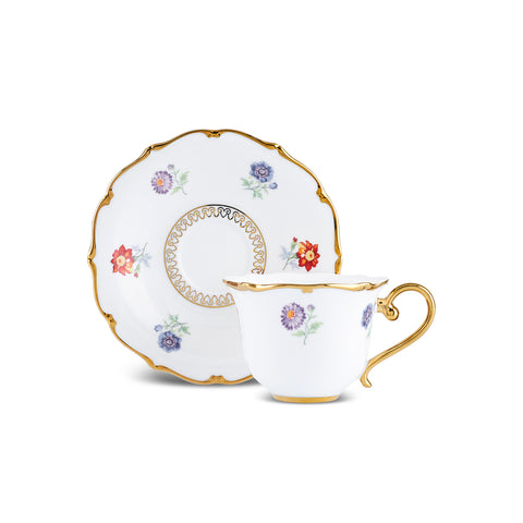 Karaca Royal Bone Diana Coffee Cup Set for 6 People, 90 ml