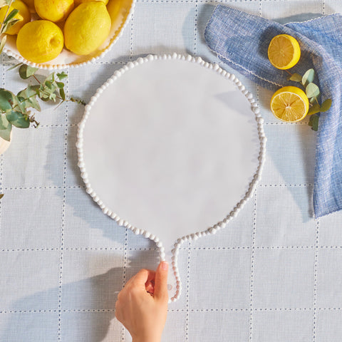 Karaca Perla Melamin Yuvarlak Peynir Tabağı 42 cm Beyaz  