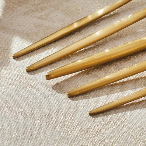 Karaca Lizbon Matte Gold 30-Piece Cutlery Set for 6 People