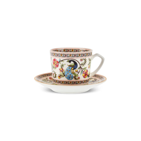 Karaca Yasemen 6 Kişilik 12 Parça Bone China Espresso Türk Kahvesi Fincan Takımı, 80 ml, Çok Renkli