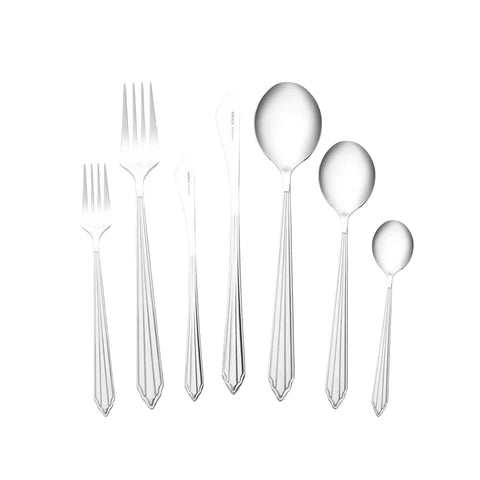 Karaca Rebellion 84-Piece Stainless Steel Cutlery Set for 12 People, Silver