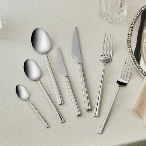 Karaca Halley 91-Piece Stainless Steel Cutlery Set with Serving Set for 12 People, Silver