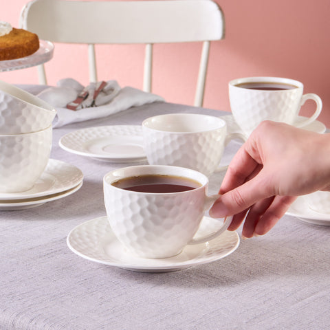 Karaca Nora Emboslu Çay Fincanı Seti, 6 Kişilik, 220 ml