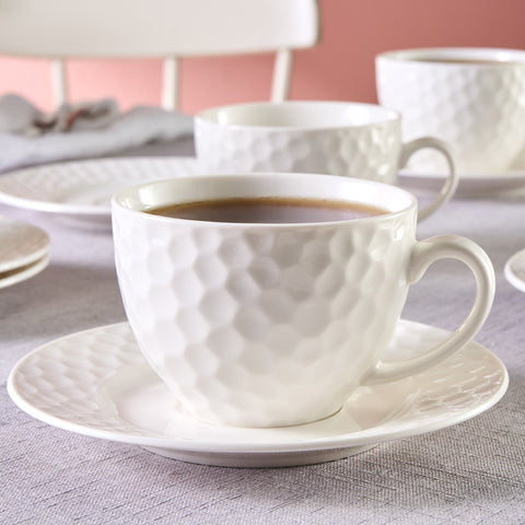 Karaca Nora Emboslu Çay Fincanı Seti, 6 Kişilik, 220 ml