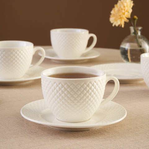 Karaca Nina Emboslu Çay Fincanı Seti, 6 Kişilik, 220 ml