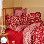 Karaca Home Carlo Double Duvet Cover Set 100% Cotton Red 200x220 Cm