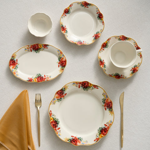 Karaca Forever Bone Amarose 26-piece Breakfast Set