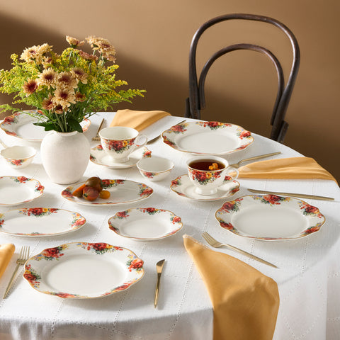 Karaca Forever Bone Amarose 26-piece Breakfast Set