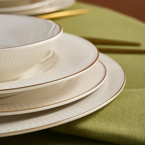 Karaca Stream Bone Massimo 24 Piece Gold Dinner Set